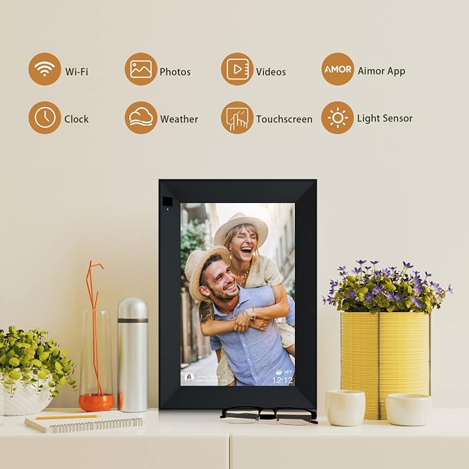 Digital Photo Frame 10.1 Inch WiFi Digital Picture Frame with 1280 * 800 IPS Full HD Touchscreen, Humblestead 32GB WiFi Smart Frame Share Photos and Videos Instantly from Anywhere via AiMOR App