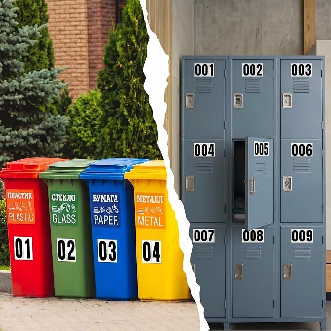 Reflective Number Stickers, 6 Sets 4 Inch Vinyl Waterproof Black Mailbox Numbers for Outside, Strong Self-Adhesive House Numbers Decals for Mailbox Door Signs Trucks