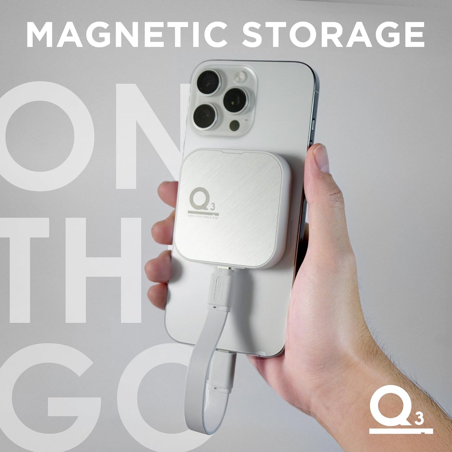 DATO Magnetic External SSD 1TB, External Solid State Drive Portable SSD USB 3.2 Gen 2x2, up to 1600/1500 MB/s, Type-C 4K ProRes HDR Record, Compatible with iPhone 15&16 Pro Max - ARES Q3 Series