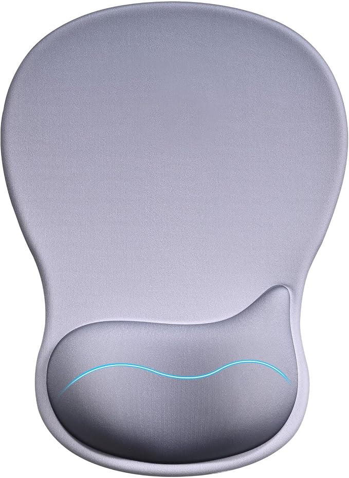 EooCoo Mouse Pad with Gel Wrist Rest, Ergonomic Mousepad Wrist Alignment | Middle Concave Design for Natural Wrist Alignment, Non-Slip Base Mousepad, Carpal Tunnel Relief, Office Desk Accessories