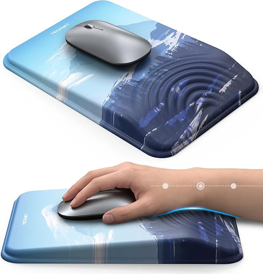 TECKNET Ergonomic Mouse Pad with Wrist Rest, Comfortable Relieves Pain | Built-in Memory Foam and Ergonomic Slope Design Relieves Carpal Tunnel Syndrome Pain, Mousepad for Office Gaming