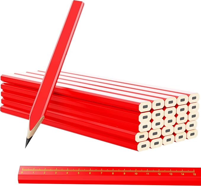 RONDURE 8-Pack Carpenter Pencils for Construction Woodworking Flat pencil - Heavy Duty Contractor Building Pencil Carpentry Woodworking Marking Tool (8 PCS)
