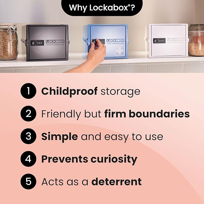Lockabox One™ | Premium Medicine Lock Box | Medium Medication Lock Box With Code For Medicines, Vitamins & Supplements | External Size 12 x 8 x 6.6 inches (Medi Green)