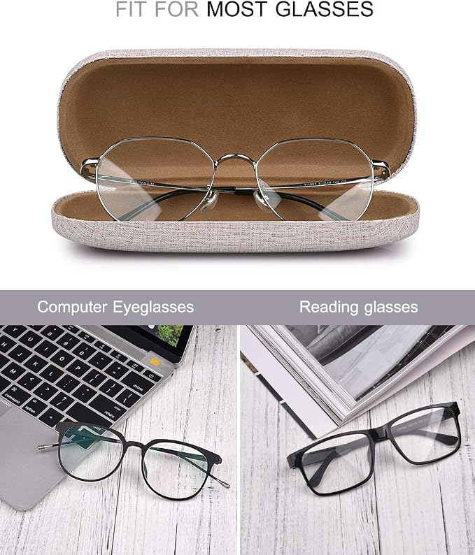 RayLove 3-Pack Hard Shell Eyeglasses Case Large Reading Glasses Hard Case