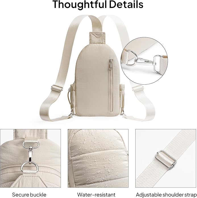TOPEAST Sling Bag for Women, Anti-Theft Crossbody Bag with RFID Blocking & Small Water Bottle Holder for Travel