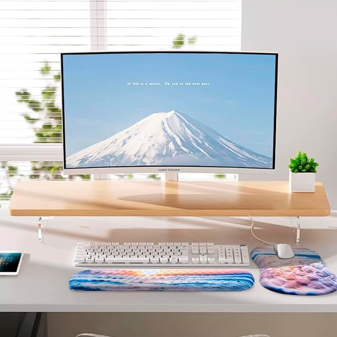 Ergonomic Mouse Pad with Wrist Support and Keyboard Wrist Rest Set | Memory Foam Wrist Cushion, Non-Slip PU Base, Massage Design, Relieves Wrist Pressure for Work, Gaming & Office Use