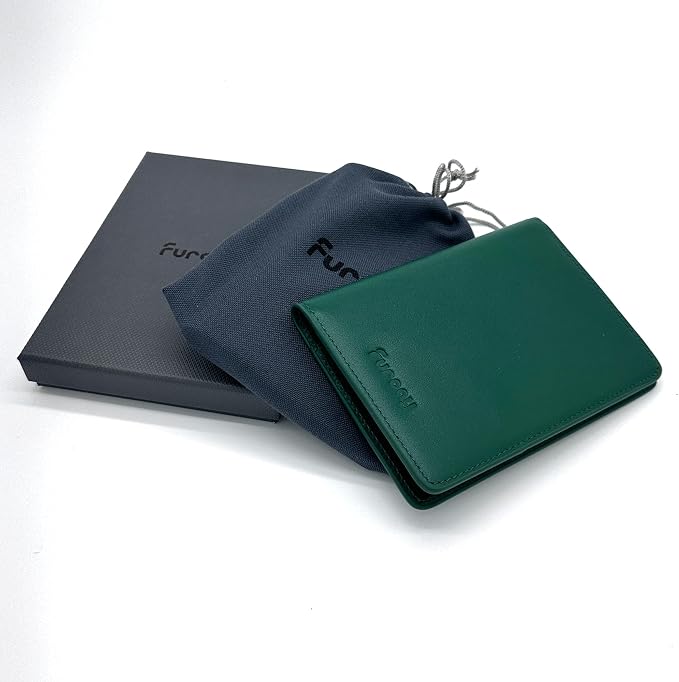 Slim Nappa Leather RFID Blocking Passport Cover (Green/Brown) | Genuine Leather Passport Holder for Men and Women