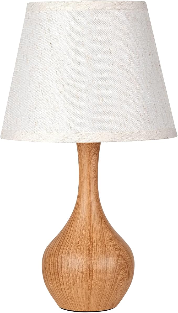 16.1" Touch Table Lamp for Nightstand, 3 Way Dimmable Small Bedroom Lamp | Touch Control, Bulb Included, Wood-paint Bedside Lamps for Desk, Night Stands, Living Room, End Table, Corded