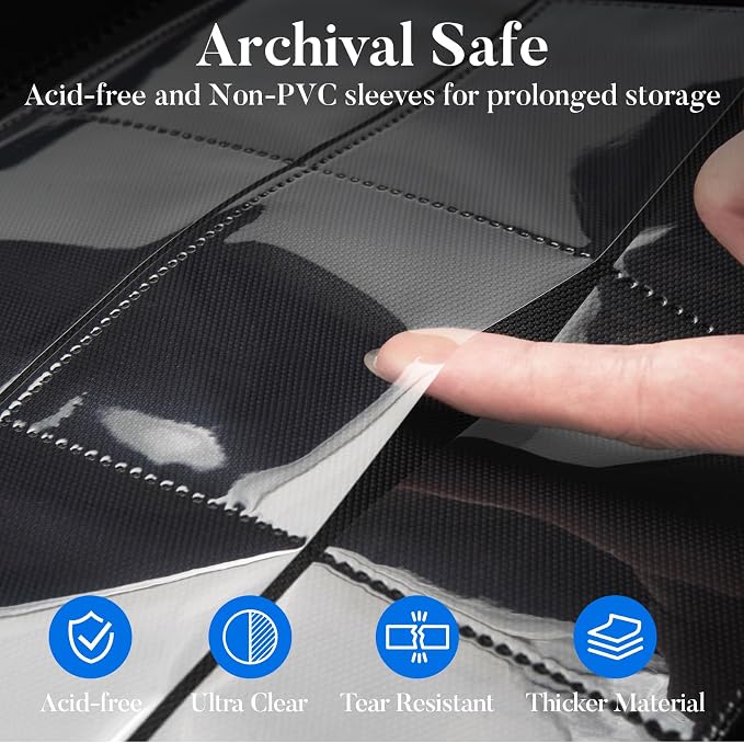 Premium 9 Pocket Card Binder for 360 Cards, Fabmaker PU Cover Trading Card Binder, Sturdy Card Collection Album, Sleek Card Holder Folders for Game Cards & Sports Cards, Royal Blue