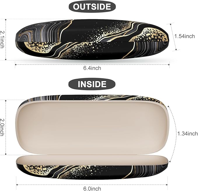 Eyeglasses Case, Portable Hard Shell Protective Case for Glasses, Eyeglass Holder Box for Women with Cleaning Cloth