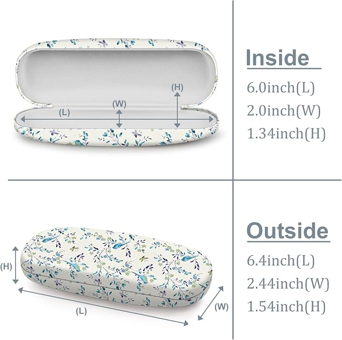 FINTIE Hard Shell Eyeglasses Case, Portable Protective Glasses Cover Eyeglass Holder Box with Cleaning Cloth for Men Women