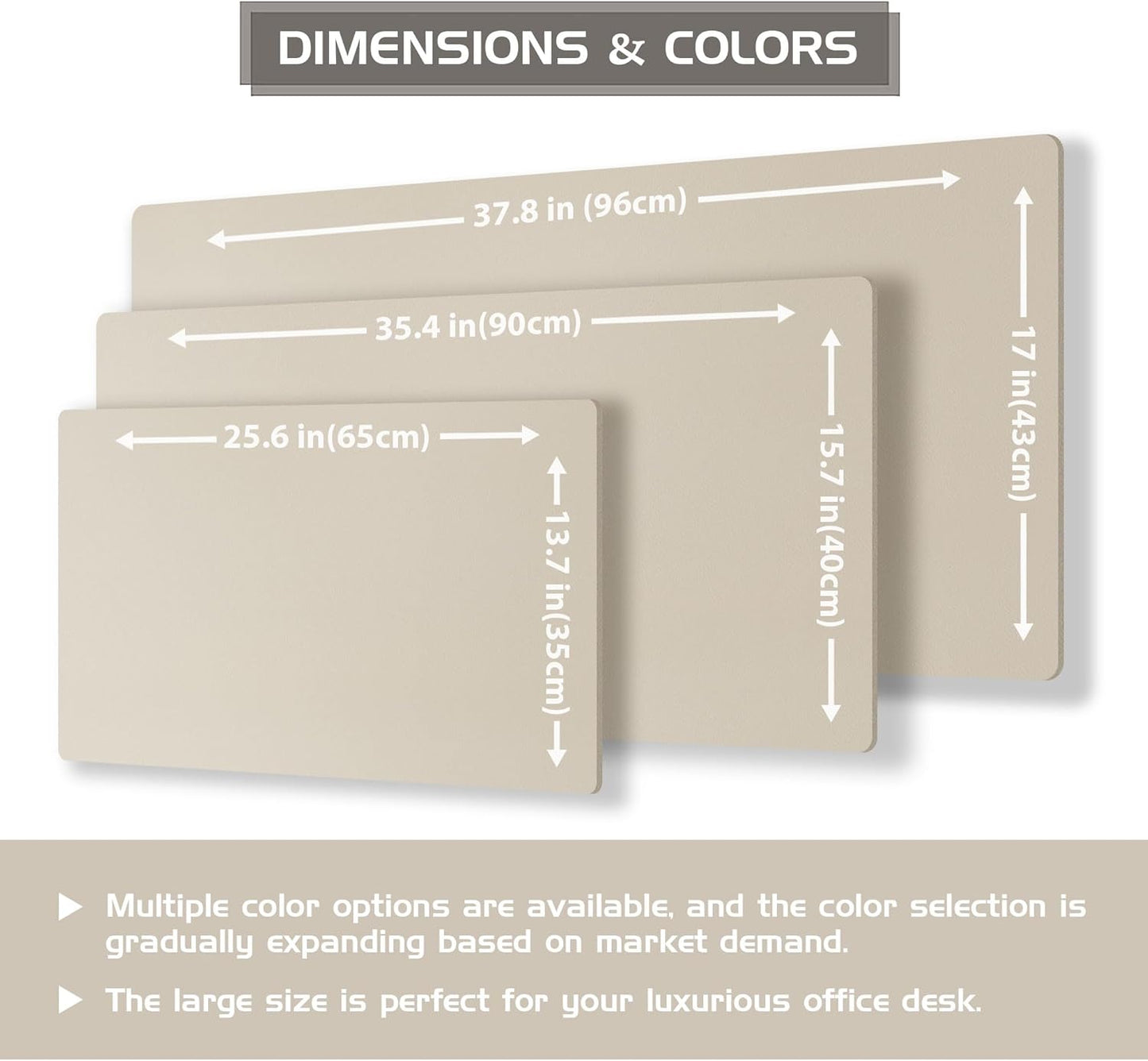 Aothia Dual-Sided Desk Mat - Natural Cork & Leather Desk Protector, Large Mouse Pad & Writing Pad for Office/Home, Beige (37.8"x17")