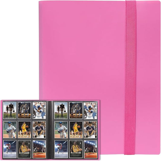 GEAoffice Card Binder 9 Pocket, 360 Pockets Trading Card Album Folder for Standard Cards, Side Loading Collection Folder for MTG, TCG, Sports (Rose Pink)