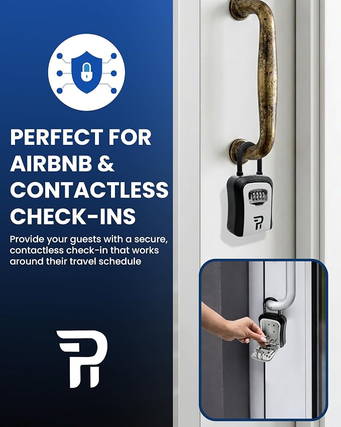 Key Lock Box for Outside – Large Outdoor Lockbox for Keys with Code, 4-Digit Combination Hidden Safe to Hide a Key Outside, Portable Safe Key Storage, 6.7 in, 2 Packs