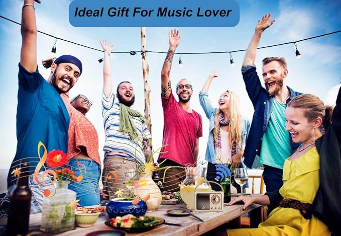 Dosmix Retro Bluetooth Speaker, Vintage Decor, Portable Wireless Bluetooth Speaker, Cute Old Fashion Style for Kitchen Desk Bedroom Office Outdoor Accessories for iPhone Android (Yellow)