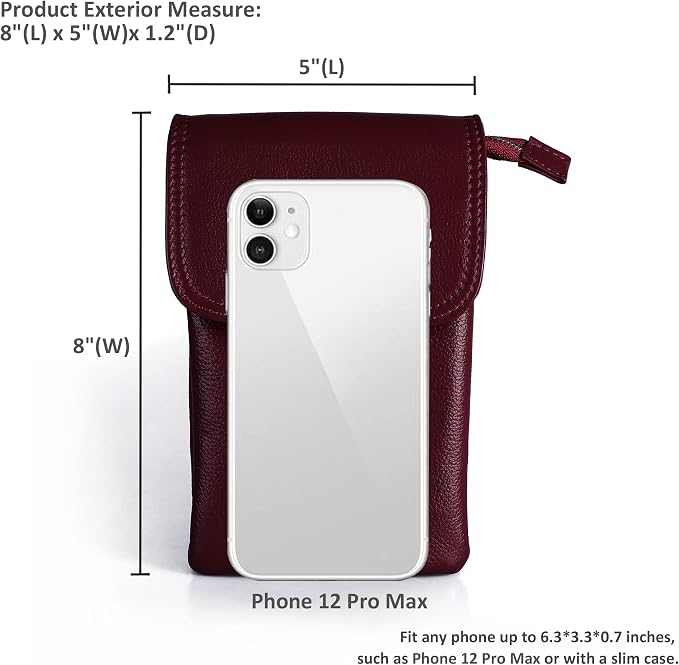 befen Genuine Leather Small Crossbody Bags for Women Cell Phone Travel Bag | Soft Real Leather, Adjustable Shoulder Strap, Card Slots, Compact Size, Daily Travel Shopping Outing Use, Phone Purse