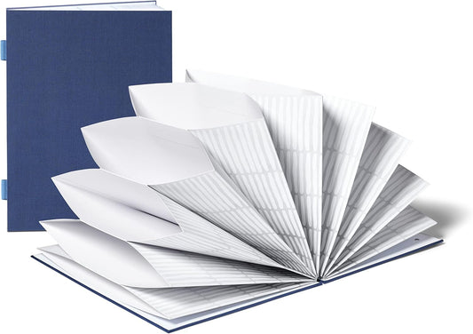Savor | 2025 Edition Luxe Accordion Fan Folio™ | Fabric Bound Acid-Free Document Organizer with Labels | Ideal for Important Records, Graduation Gift, Home Paper Organization and Archive
