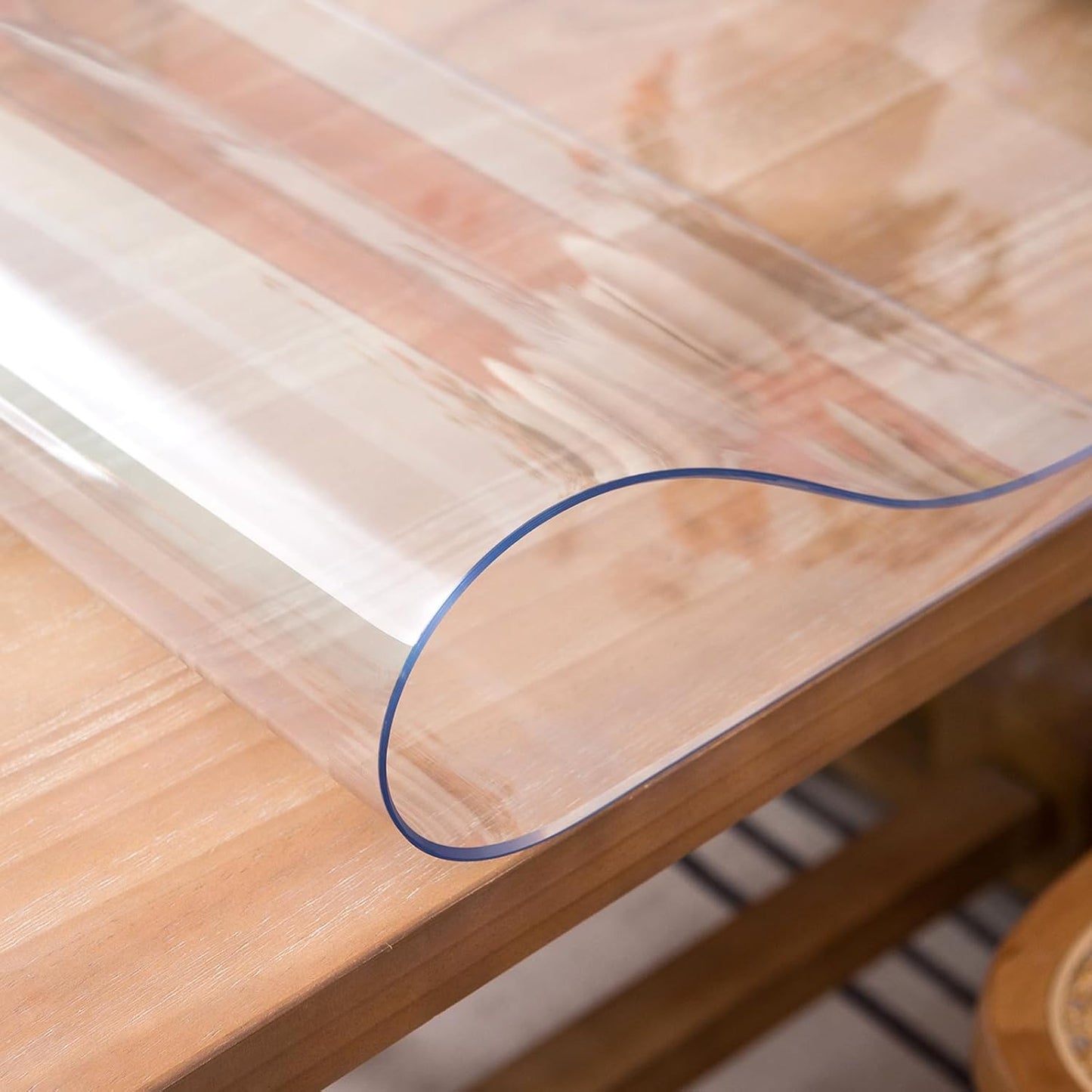 Clear Table Cover Protector 44 x 108 Inch, 2mm Thick Table Protector for Dining Room Table, Clear Plastic Table Cover, Pad Mat for Kitchen, Writing Desk Pad for Desktop