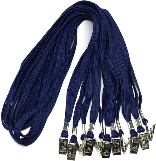 Ollain Badge Lanyards Neck Bulk Cruise Lanyards Lanyard with Clip for ID Card Name Tags Badge Holders (Navy Blue, 100 Pack)