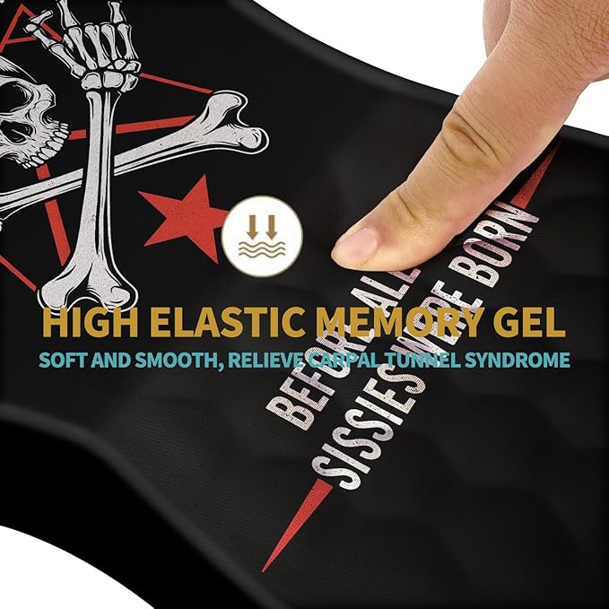 Hokafenle Ergonomic Mouse Pad Wrist Support with Massage Design, Wrist Rest Pain Relief Mousepad with Memory Foam&Non-Slip PU Base, Mouse Pads for Wireless Mouse & Desk (12x8 inch,Gen X)