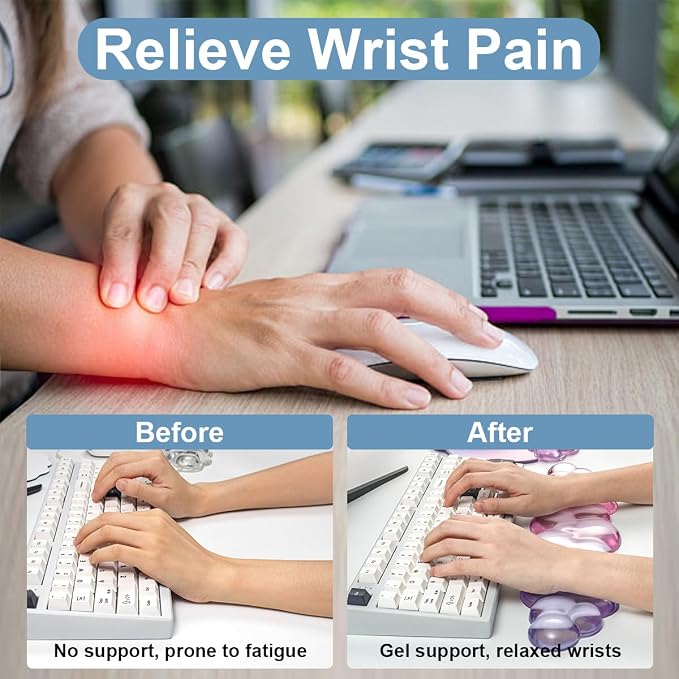 Sumgsn Cloud Keyboard Wrist Rest, Ergonomic Gel Wrist Support Pad for Desk | Soft Gel Heat Dissipating Reduce typing wrist pain Office accessories