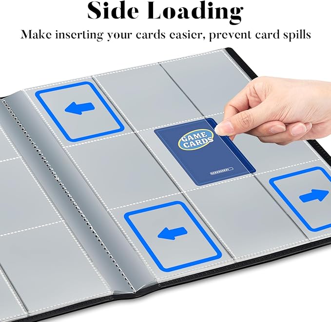 Card Binder 9 Pocket, Fabmaker 396 Pockets Trading Card Binder, Premium Collector Card Album for Standard Cards, Side Loading Card Collection Folder for Game Cards, Sport Cards, White