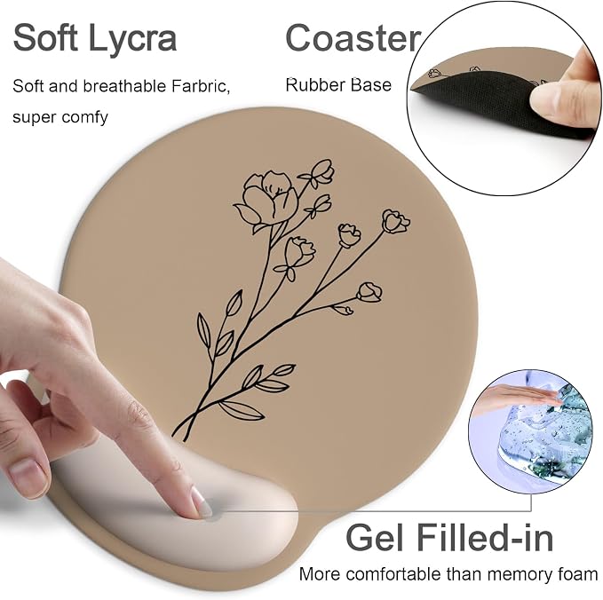 Ergonomic Mouse Pad with Wrist Rest Support,Gel Mouse Pads for Desk | Big Mousepad With Coaster Non-slip & Pain Relief for Computer, Home&Office Desk Decor