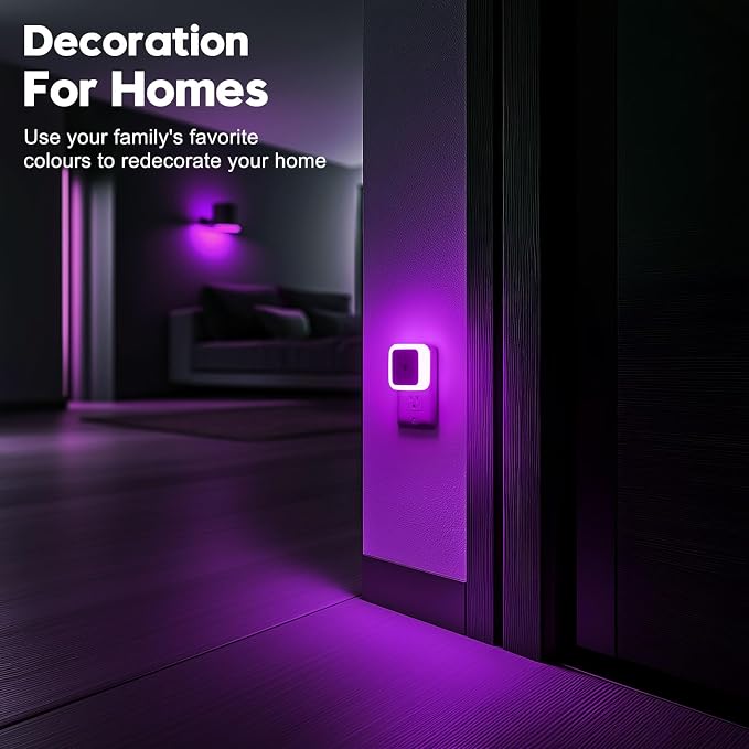 Sujeet Night Light, Night Lights Plug into Wall 4-Pack, Pink Plug in Night Light, Dusk to Dawn Night Lamp Led Night Lights for Bedroom, Bathroom, Hallway