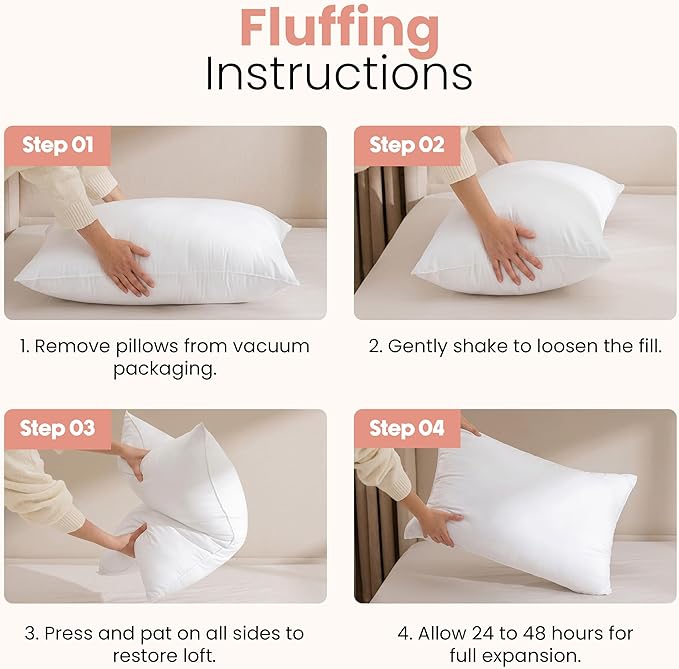 Utopia Bedding 16x24 Pillow Inserts, White Throw Pillows for Couch, 2 Pack | Indoor cushion inserts for bed, sofa & couch, Supportive & fluffy decorative pillows for everyday comfort, Set of 2, White
