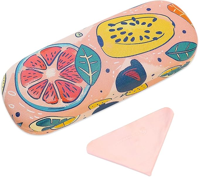 PERFECTSIGHT Hard Shell Eyeglasses Case, PU Leather Protective Glasses Case, Cute Eyeglass Case for Women Men Girls