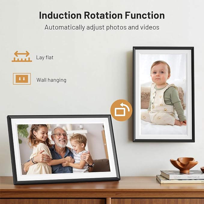 15.6" Smart WiFi Digital Picture Frame with 32GB Storage | Electronic Photo Frame with 1920 x 1800 HD IPS Touch Screen Auto-Rotate for Wall/Tabletop, Gift for Woman,Mom, Dad, Wife