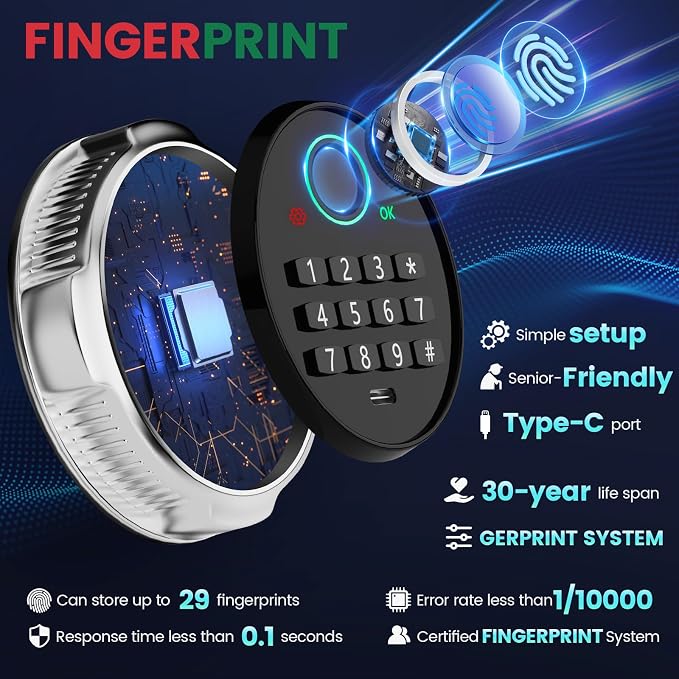 8.5 Cuft Heavy Duty Biometric Safe Box, Home Safes Water Fireproof | Large Document Safety With Bottom Hidden Safe and Dual alarms, Digital Security Safety Box for Money Jewelry Firearm Medicine