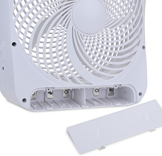 Treva 10 in Portable Fan Battery or AC Powered 2-Speed Desk Fan White | Yes