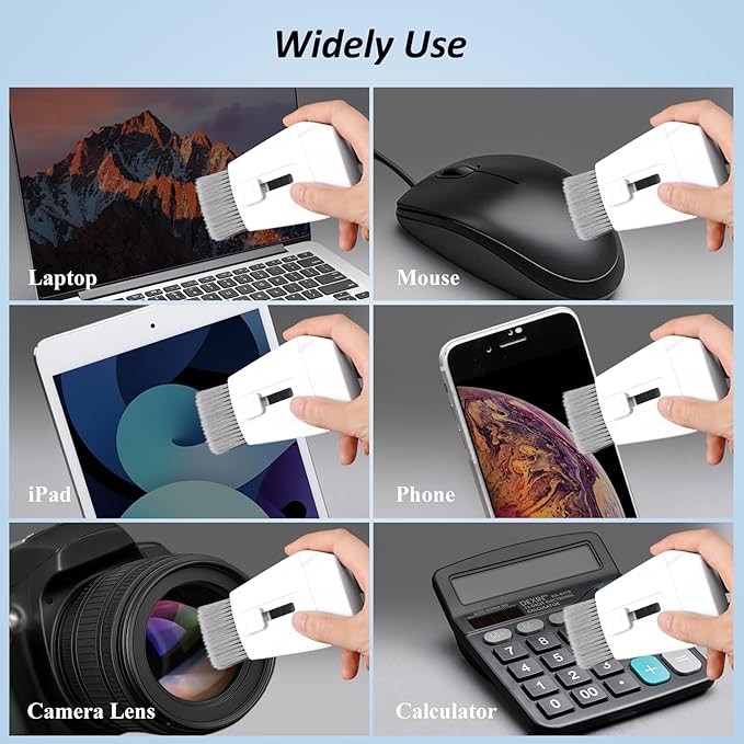 Keyboard Brush, Portable Keyboard Cleaner Soft Bristle Cleaning Brush, Safe Streak-Free Phone Screen Cleaner, Retractable Laptop Cleaning Kit for Computer MacBook PC iPad Camera Lens Monitor