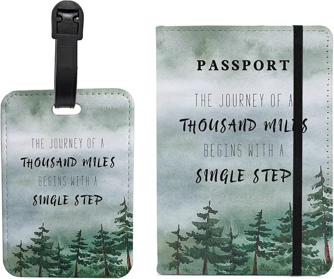 Passport Holder Set,Passport Holder and Luggage Tag,Cover for Men and Women,Wallet, Case,Travel Accessories（5.82 * 3.93 inch）
