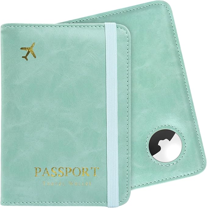 ILIYAH-Passport Cover-Passport Holder Travel Wallet-RFID Blocking Passport Case Travel Accessories Card Holder Wallet Unisex Travel Gifts (Light Blue)