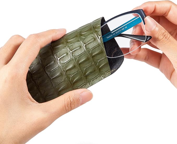 TRIUMPH VISION 3 Pack Reading Glasses Pouch Soft Case Eyeglass Sleeve Slim | Alternative to Bulky Case in bag, Lightweight Lined Padded Protect Optical lens Slip in, Cute Pattern Portable for Daily Use