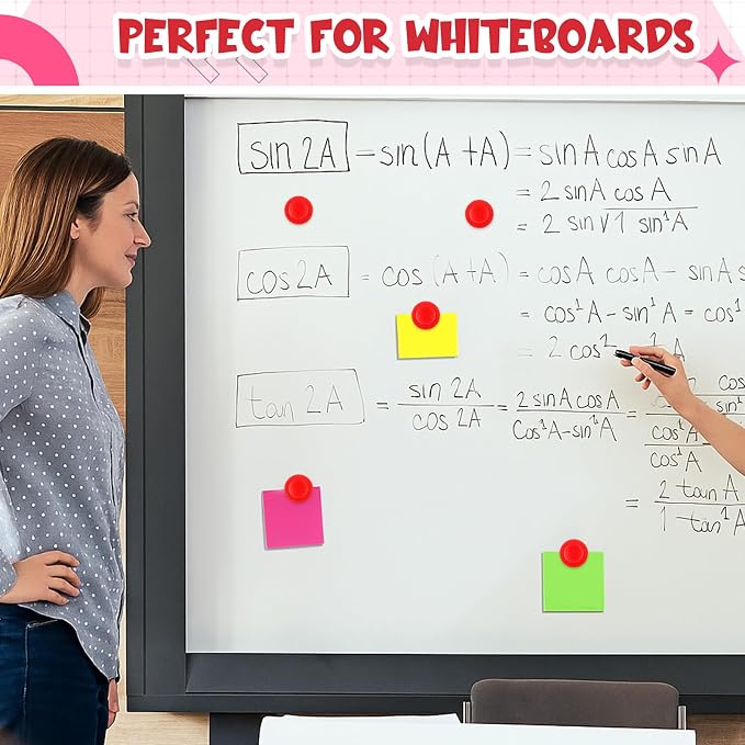 Mini Red Round Magnets Whiteboard Magnets 3 cm Refrigerator Magnet Bulletin Board Decorations for Classroom Home Supplies Chalkboard Wall Office Decoration