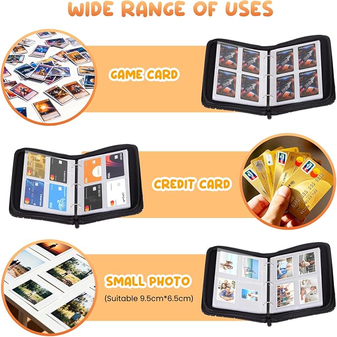 4-Pocket Trading Card Binder Bundle with 50 Sleeves Holds 400 Cards, Zipper Card Holder Album for Game and Sports Cards Collectors - Red