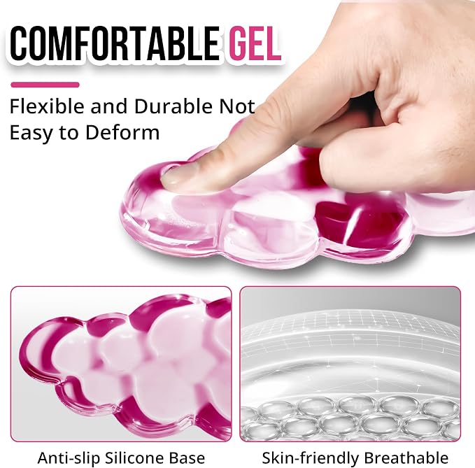 Cloud Wrist Rest Gel Set — Ergonomic Cloud Wrist Rest Keyboard and Mouse, Non-Slip Desk Accessories for Office and Home（Pink）