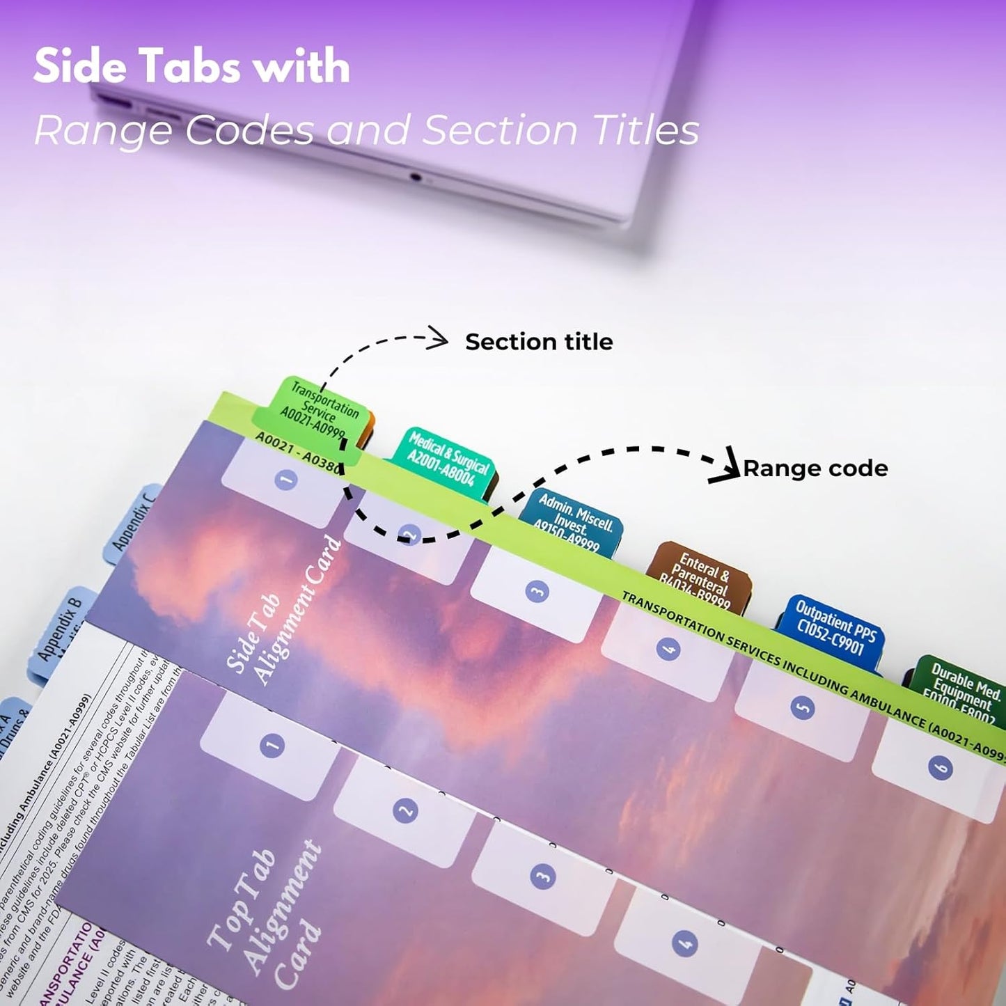 Index Tabs for HCPCS Level II Expert 2025 Codebook - Easy Navigation for Medical Coding Books (for AAPC Version)