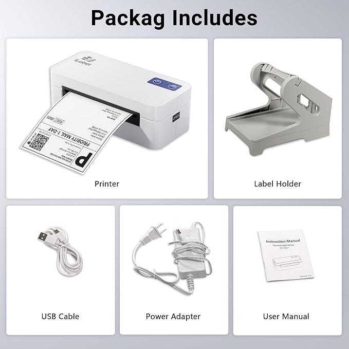 Bluetooth Thermal Smart Label Printer - Wireless 4x6 Shipping Label Printer, Compatible with Android & iPhone and Windows, Widely Used for Ebay, Amazon, Shopify, Etsy, USPS