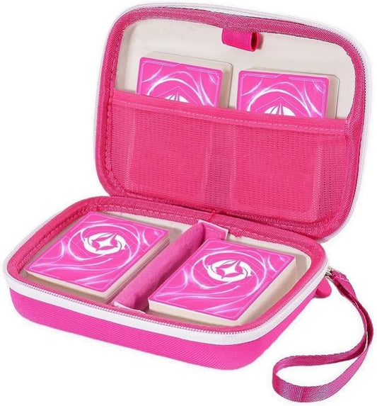 ProCase Collectible Trading Card Case, Hard Travel Carrying Storage Box Holds 300+ Cards for MTG, TCG, Yu-Gi-Oh, Lorcana, Holder Organizer with Removable Divider and Multiple Color Options -Pink