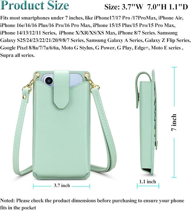 Peacocktion Small Crossbody Cell Phone Purse for Women, Lightweight Mini Small Crossbody Bags for Women with Card Slots