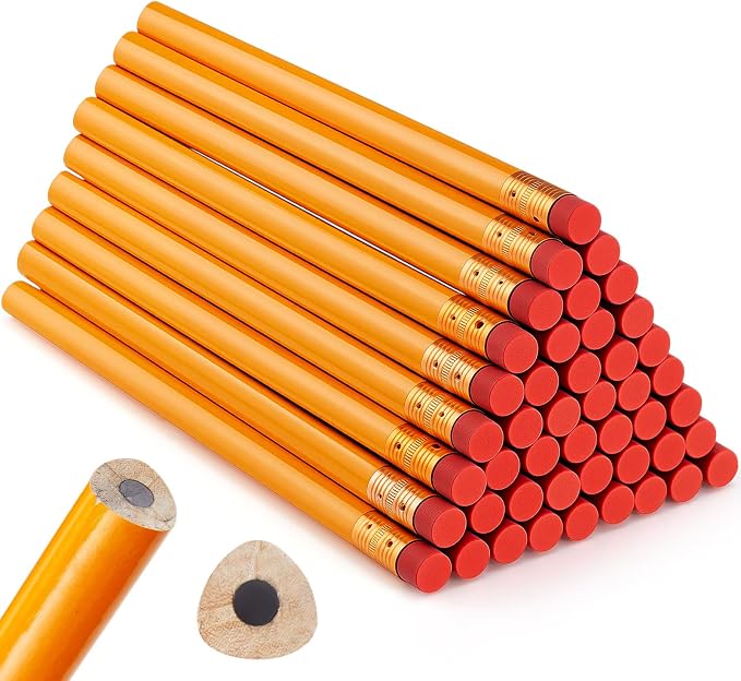 Fainne 48 Pack Jumbo Carpenter Pencils Woodworking Marking with Black Core Thick Flat Construction Pencils for Woodworkers Framers DIY Projects and Contractors(Orange)