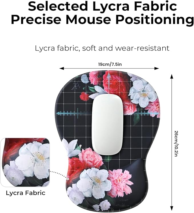 EooCoo Mouse Pad with Gel Wrist Rest, Ergonomic Mousepad Wrist Alignment | Middle Concave Design for Natural Wrist Alignment, Non-Slip Base Mousepad, Carpal Tunnel Relief, Office Desk Accessories