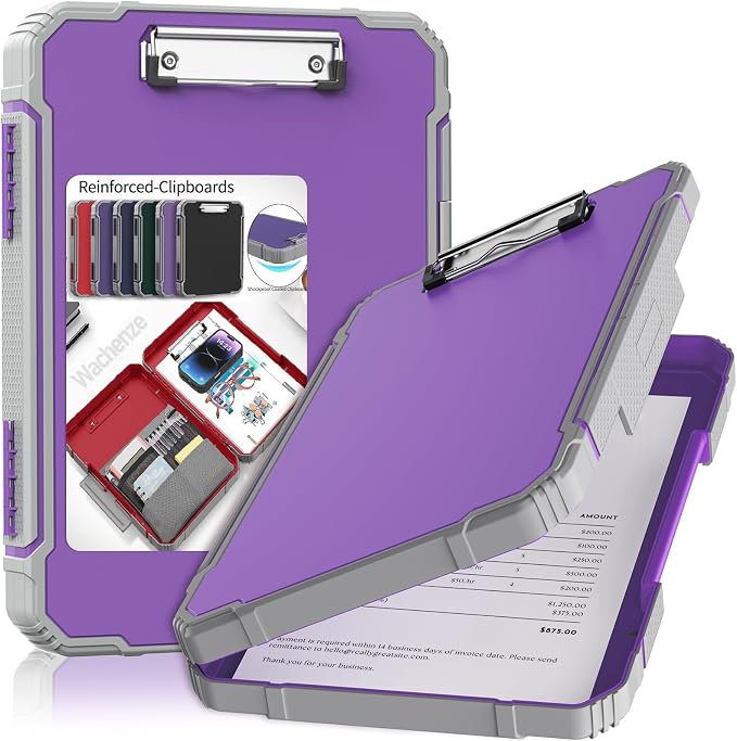 Thicker Clipboard with Storage, Internal Pen Pouch Included, A4 / Letter Size, Reinforced Clipboard Attached Capacity, Heavy Duty Clip Boards 8.5x11 with Pen Holder, for Driver Teachers