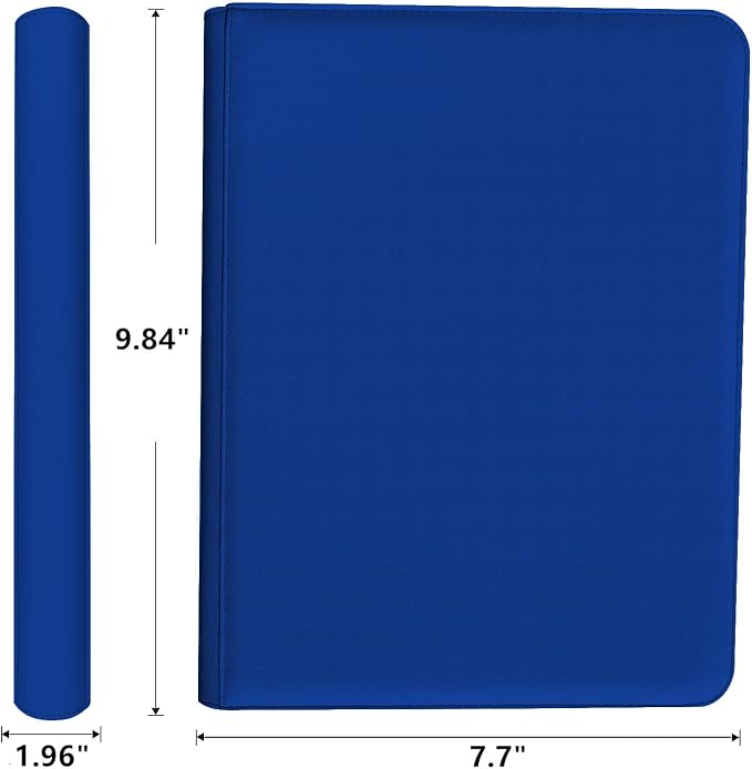 Trading Card Binder 4 Pocket, 240 Pockets Ringless PU Cover Card Collection Binder, Double Sided Card Binder Collector Album, Card Folder for MTG, TCG, Sports Cards, Game Card (Blue, 4Pockets)