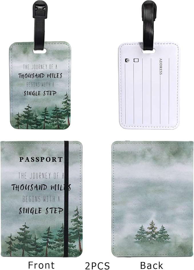 Passport Holder Set,Passport Holder and Luggage Tag,Cover for Men and Women,Wallet, Case,Travel Accessories（5.82 * 3.93 inch）