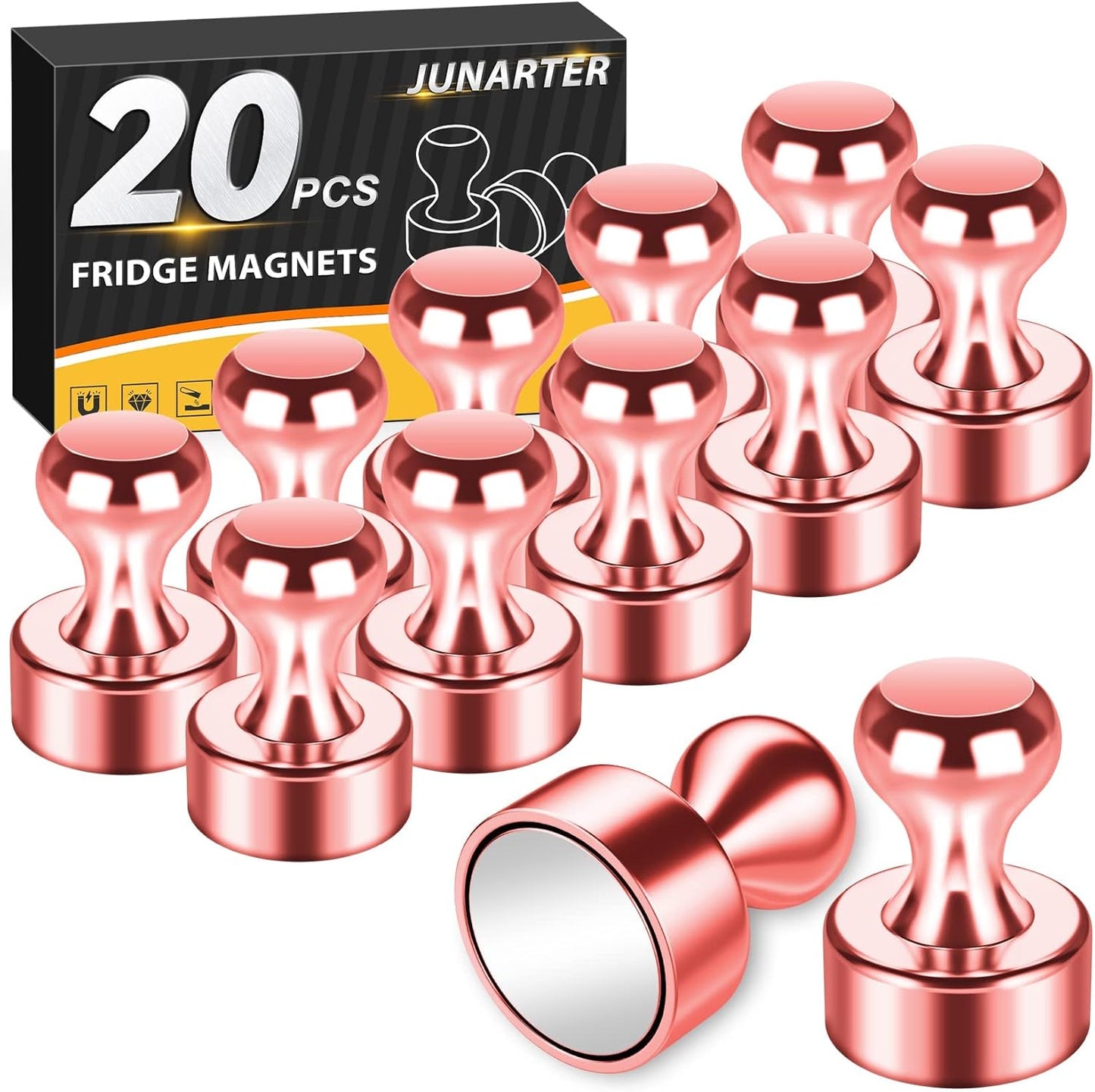 20-Pack Whiteboard and Fridge Magnets, Office and Kitchen Magnets, Push Pins Included